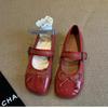 Fashion French Retro All-match One-word Buckle Mary Jane Shoes Women's 2025 Spring and Autumn New Bow Flat Shoes Casual Single Shoes