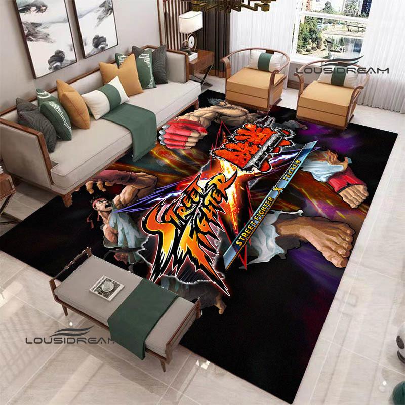 Klassisches Spiel Street Fighter Bedruckter Teppich Wohnzimmer Schlafzimmer Teppich Rutschfeste Fußmatte Foto-Requisiten Geburtstagsgeschenk