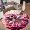 1PC Unicorn Fantasy Wings Round Chair Mat Area Rug - Non-Slip, Floor Mat for Office, Bedroom, Home Decor Christmas Gift C0528021