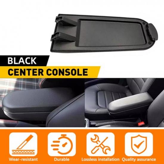 For VW Jetta Beetle 1999-2009 Black Leather Center Console Armrest Cover Lid New