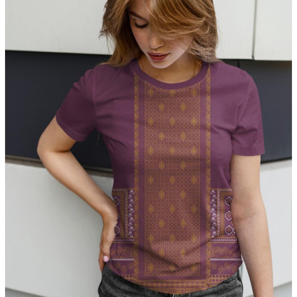 Women Boho Tribal Print Pattern Bohemian Style Vintage Full Sublimation Shirt