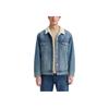 Levis Water-Washed Turn-Down Collar Faux Shearling Denim Jacket Men jackets Blue A5784-0002
