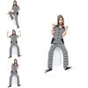 Japanese Anime Striped Prisoner Costume For Cosplay And Stage Performance