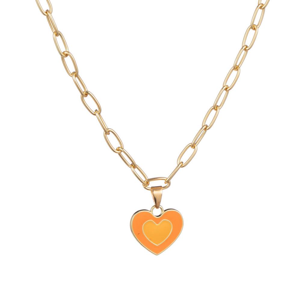 Stylish Heart Pendant Necklace In Multicolor With Elegant Design For Trendy Women Fashion Accessories
