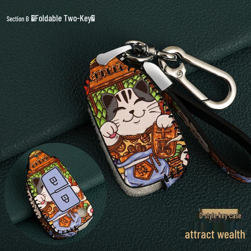 

Nissan Key Case for Sylphy, Qashqai, Teana, X-Trail, Kicks, Tiida, Bluebird - National Tide Shell Box Package