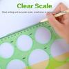 Circle Template for Drawing Drafting, 4Pcs Plastic Circle/Oval/Triangle Shape Stencil for Painting, Ymapinc Transparent Geometric Measuring Rulers