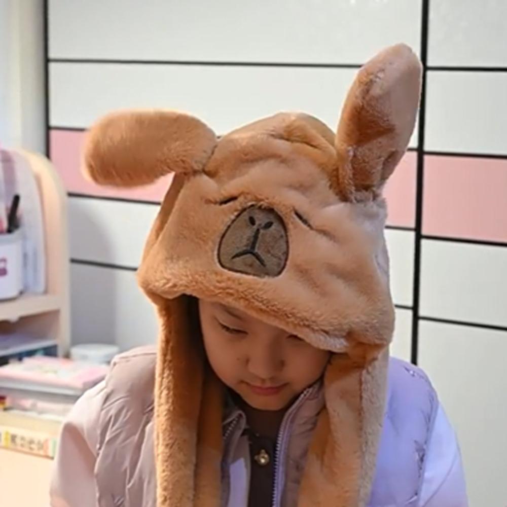 Capybara Ørebevegende Hatt Dyreøre Plysjhatt Leker Morsom Hoppende Opp Lue Morsomme Leker