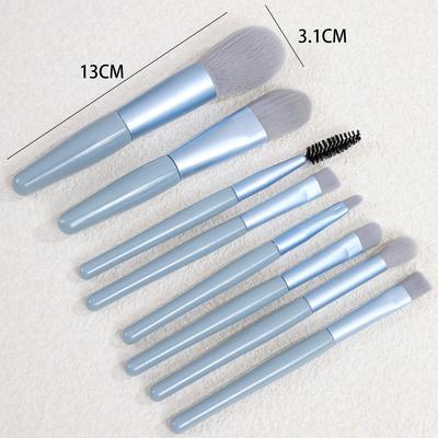 8-Piece Soft Mini Makeup Brush Set: Includes Eyeshadow, Concealer, and Loose Powder Brushes - Portable Beauty Tools