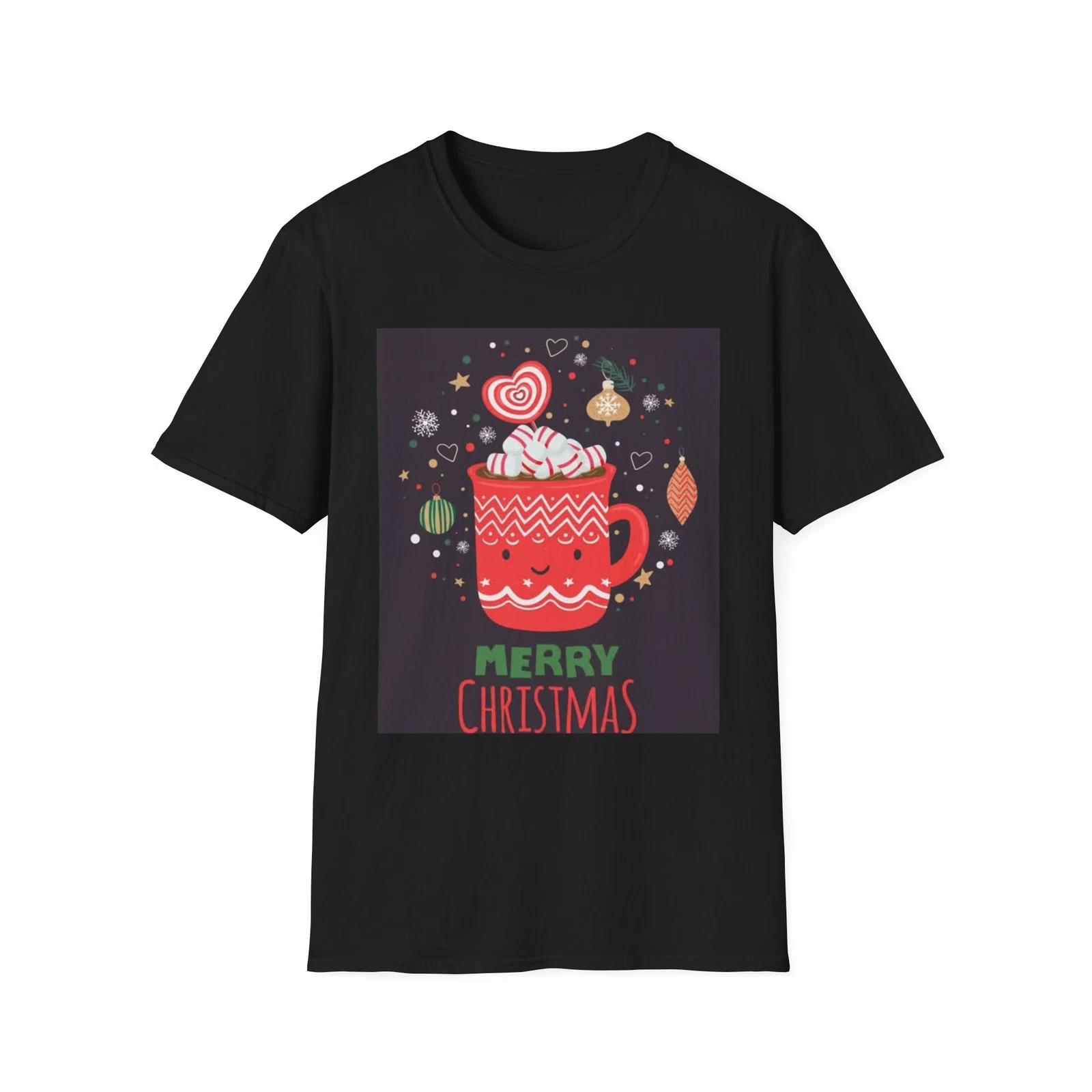 Men s and Women s T-shirts Christmas Santa Snowflake S
