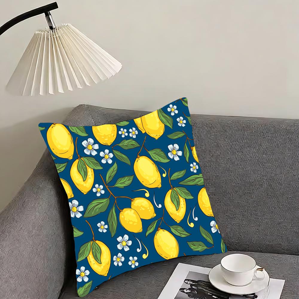 fruit print Cushion Cover Reversible Plush Pillow Cover – For car, sofa, bedroom, perfect as a gift.
