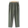 Summer Ice Silk Loose Pants for Middle-Aged and Elderly Women - Straight Leg, Plus Size, Nine-Point Length