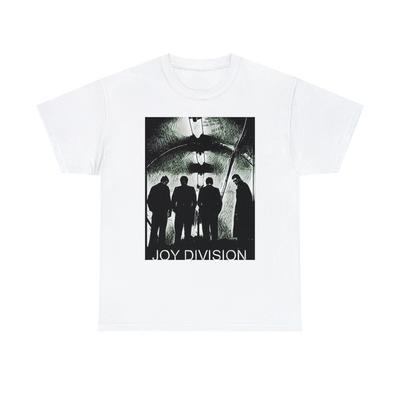 Joy Division Grafikdruck Bandkunst Schwarzweiß Unisex Schweres Baumwoll-T-Shirt