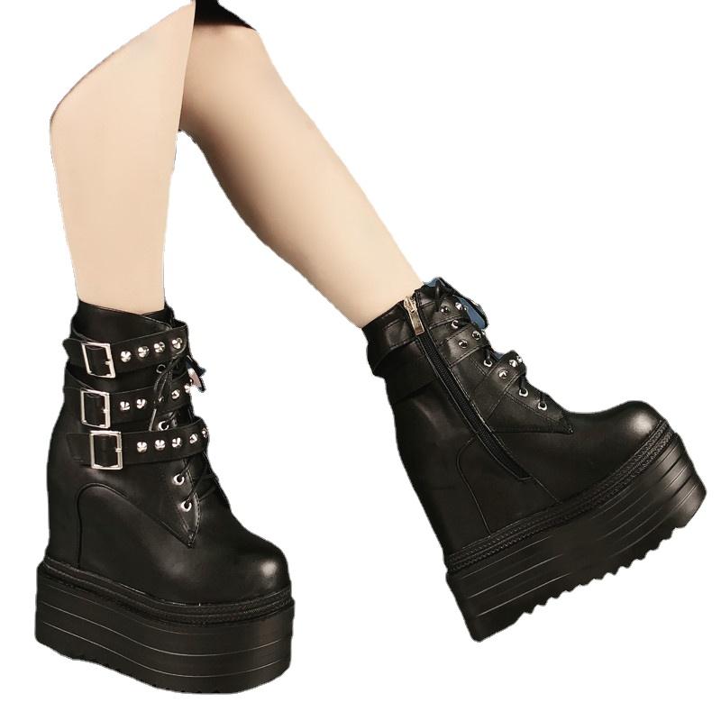 Fashion 14CM Gothic Style Platform Vampire Cosplay Women Mid-calf Boots Brand New 2024 Autumn Winter Fashion Cool Street Shoes Boots