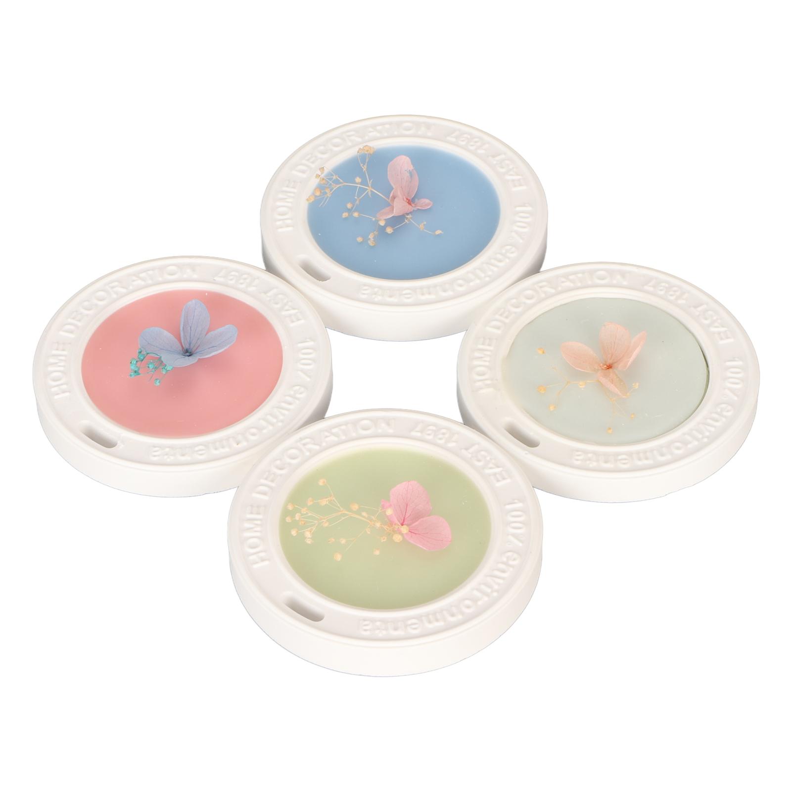 

4 штуки Ароматерапевтические восковые таблетки Долгоиграющие Ароматизированные восковые блоки с сушеными цветами Подвеска для автомобиля