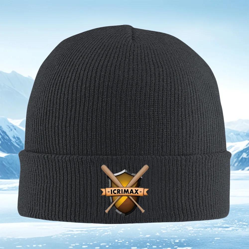 Shield bats emblem ribbon letters logo Unisex Women Unisex Knitted Hat Beanie Pullover Cap Winter Thermal Warm Christmas Outdoor Cy