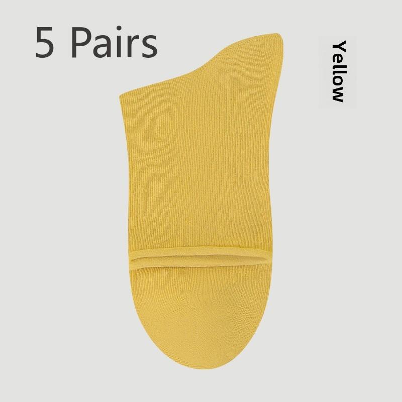 5 Pairs Socks Midtube Socks Women's Socks Women's Autumn and Winter Cotton Socks Maternity Color Socks