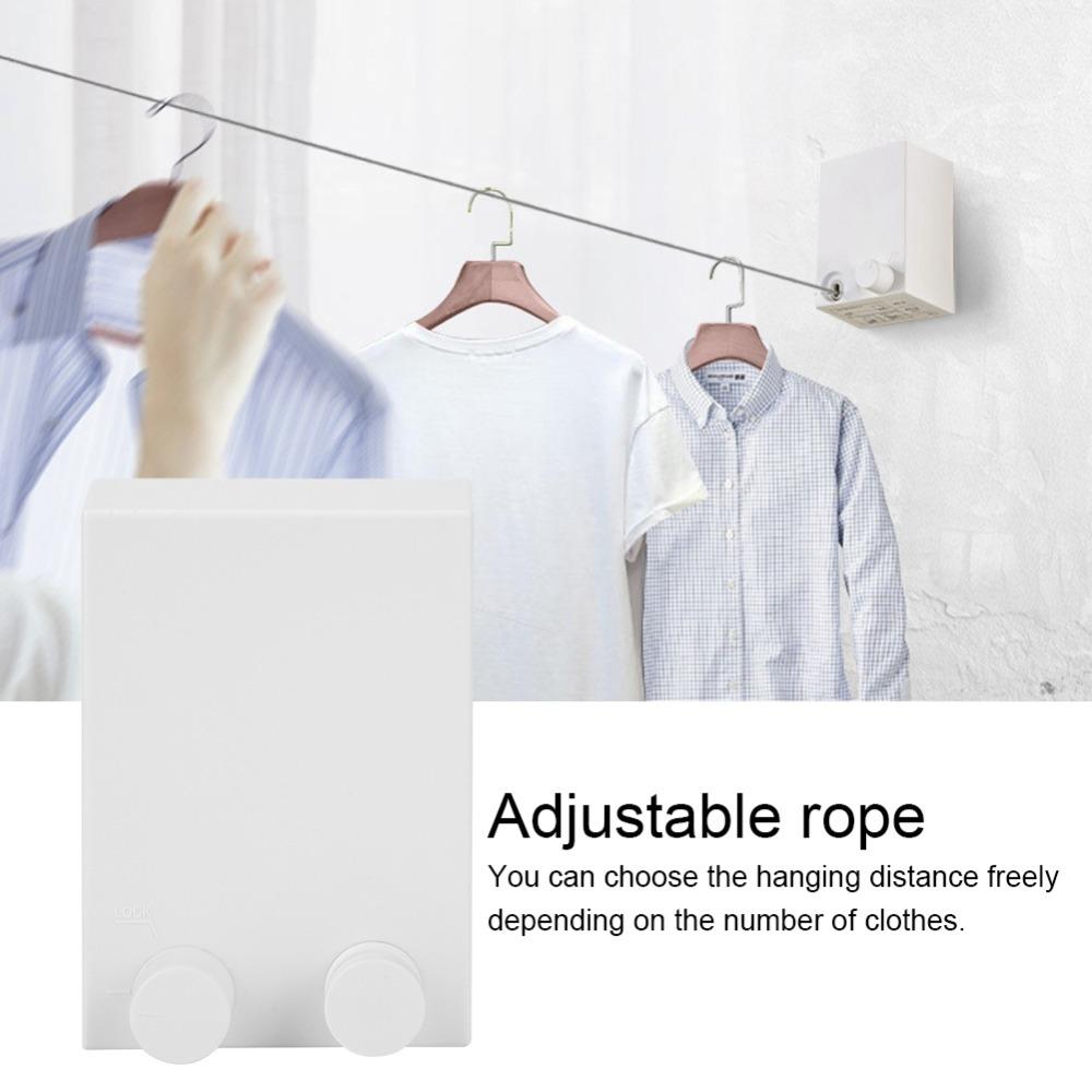 White Black Retractable Clothesline Retractable Laundry Drying Rack  Home Supply