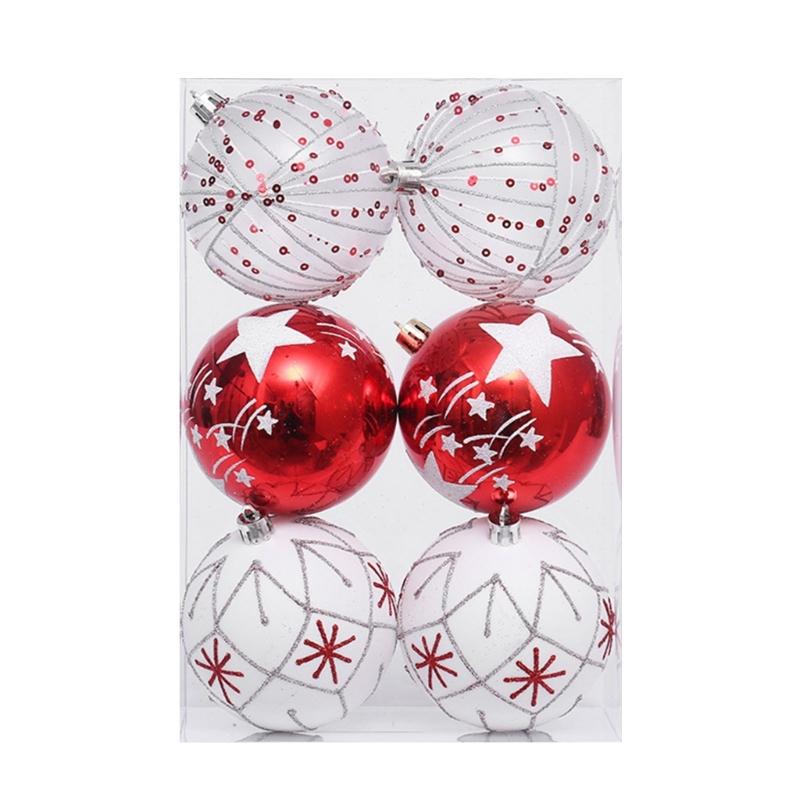 

6Pcs Christmas Baubles Ball Ornament for Wedding Winter Holiday Party Decoration Christmas Tree Hanging Ornament