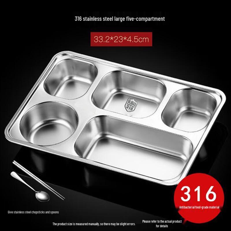 

316 Stainless Steel Divided Lunch Plate