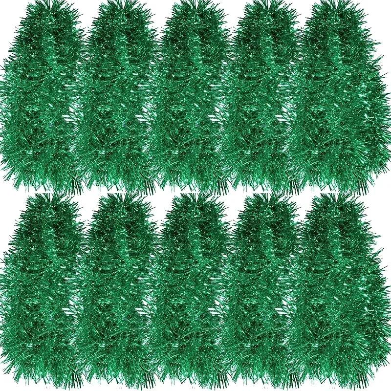 Wholesale Christmas Ribbon Garland 1.5M Colorful Cane Foil Tinsel Glitter Metallic Xmas Tree Wrapping Ribbons Ornament DIY Decor