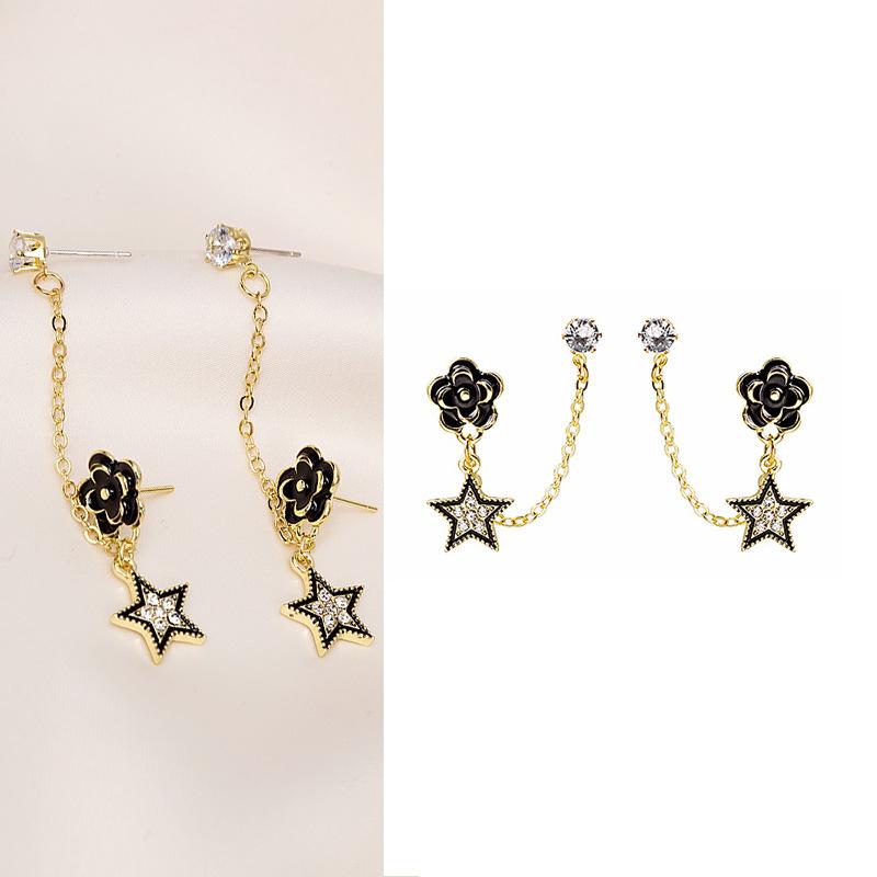 Personalized Integrated Earbone Clip Earrings, Asymmetrical Full-Drilled Butterfly Serpentine Earrings