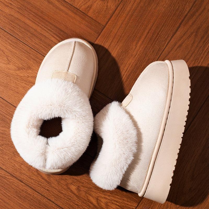 Cotton Slipper Bags and Indoor Home Thick-soled Warm Fleece Shoes Are Worn Outside