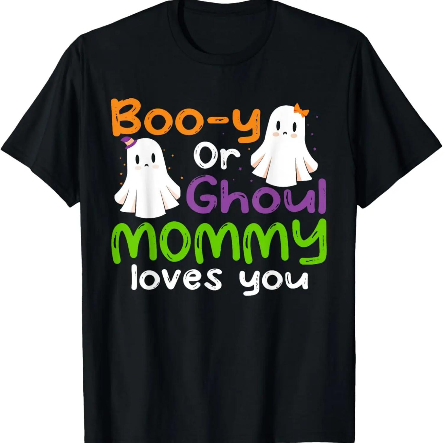 Halloween Booy Or Ghoul Mommy Gender Reveal baby shower T-Shirt,Comfortable pure cotton S