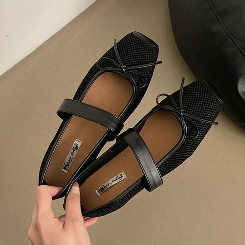 Fashion 2025 New Fashion Elastic Band Ladies Ballet Flats Shoes Shallow Female Comfortable Butterfly-Knot Women Mary Janes Flats Shoes