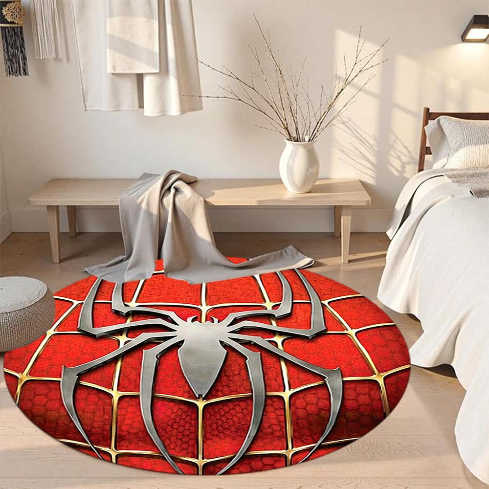 Spider Round Carpet Suitable for Outdoor Decorate room Dormitory Study room Anti-slip Round Rug Anime Office Decor Spiritual Gift
