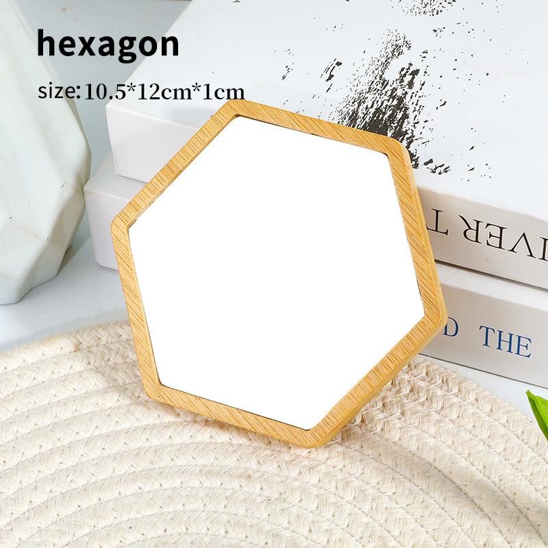 Dřevěné Ruční Zrcátko Vintage Přenosné Více Tvarů Kosmetické Zrcátko Kompaktní Make-up Toaletní Zrcátko Ruční Zrcátko Dámské Cestovní Zrcátka