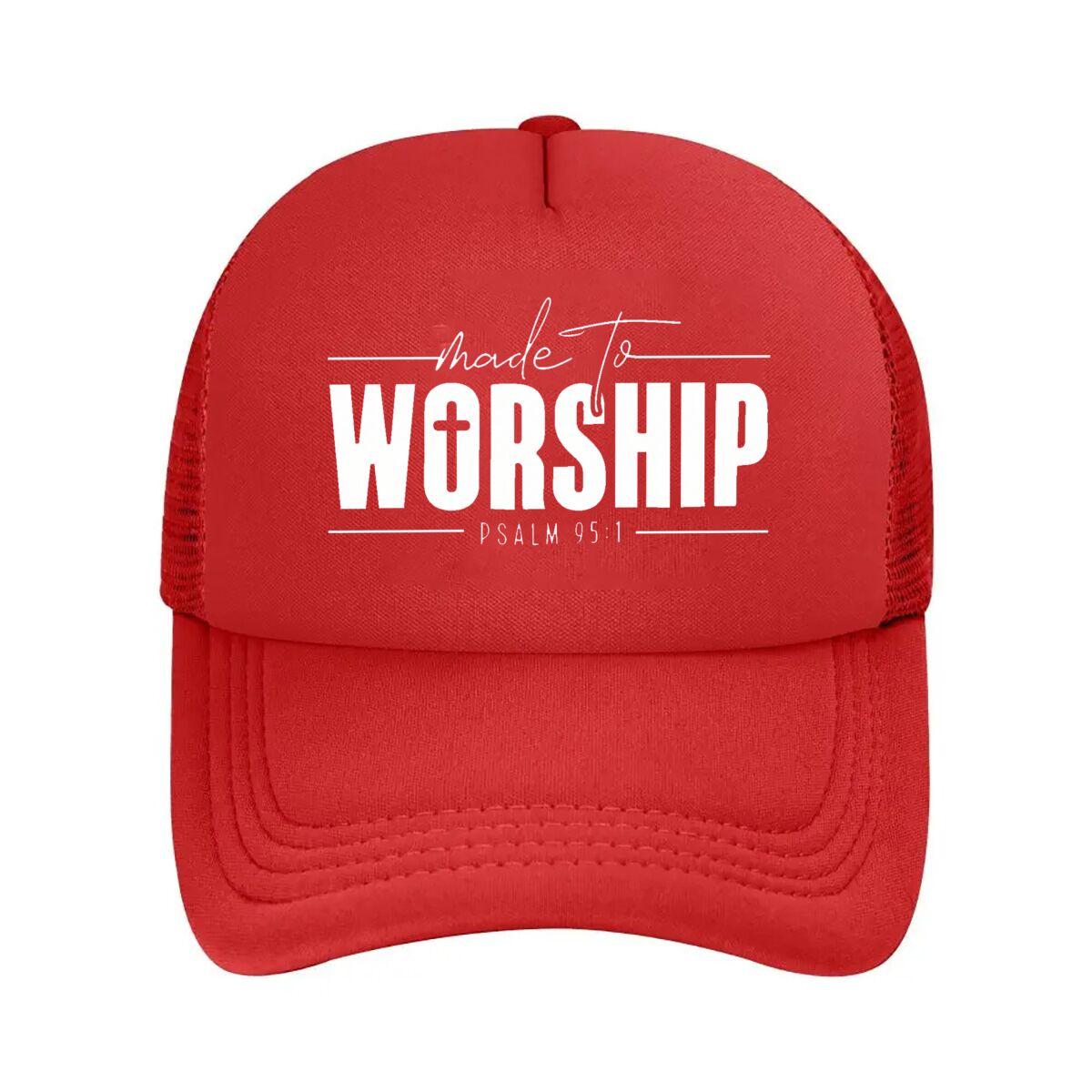 Christian Made To Worship Psalm Mesh Baseball Cap Hip Hop Adjustable