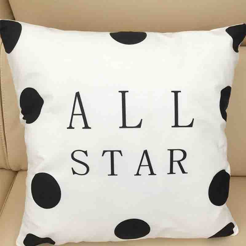 Square Nordic Pillow Case Double-sided Pillowcover Simple Fashion Black and White Geometric Pillow Car Sofa Office Bedside Back Cushion Cover