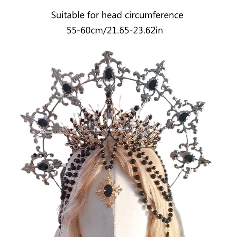 Blingbling Crown Hair Hoop Girl Halloween Party Elegant Pageant Water Drop Bead Girl Coronet Costume Headwear