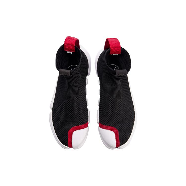 Li Ning Wear resistant And Lightweight High top Vintage Basketball Shoes Women's Black White Red ABCM052-1