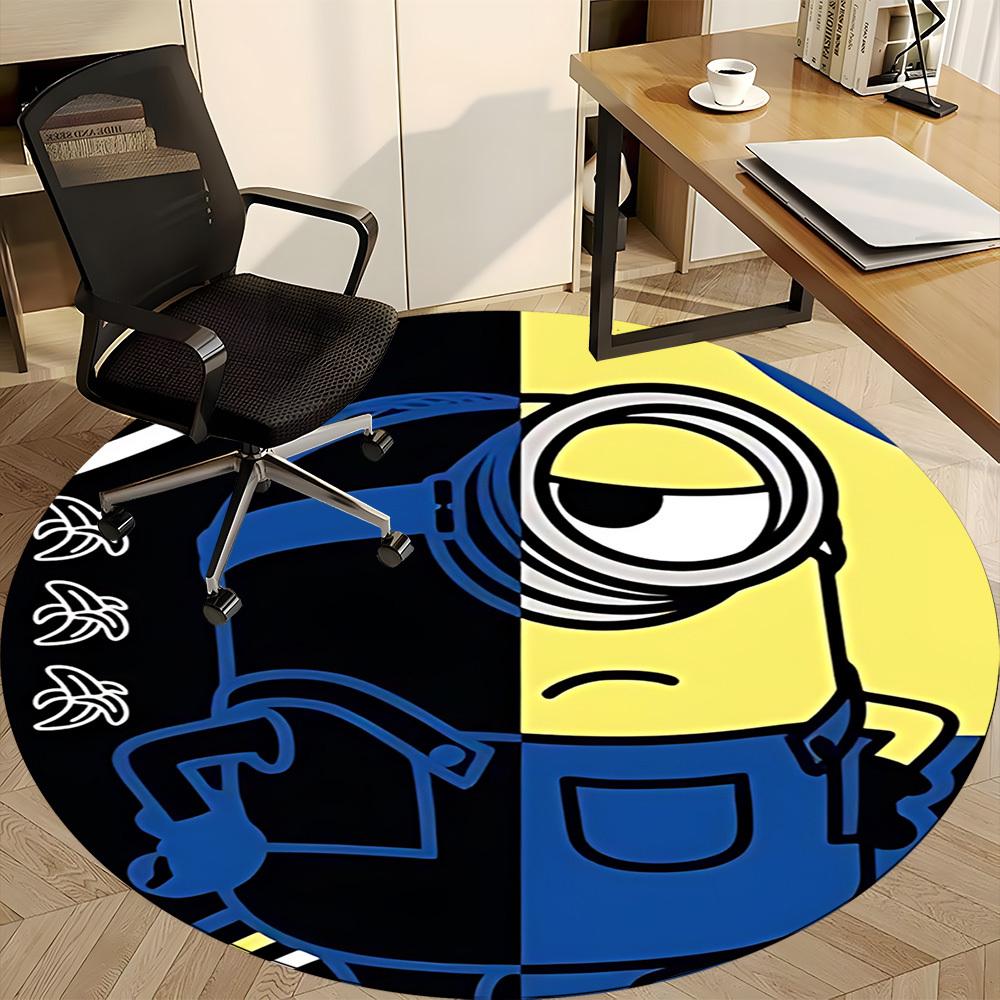 Minion Office Round Area Rug, Indoor Mat Suitable For Office, Under Office Chairs Bedroom Living Room Home Decor, DT1212030