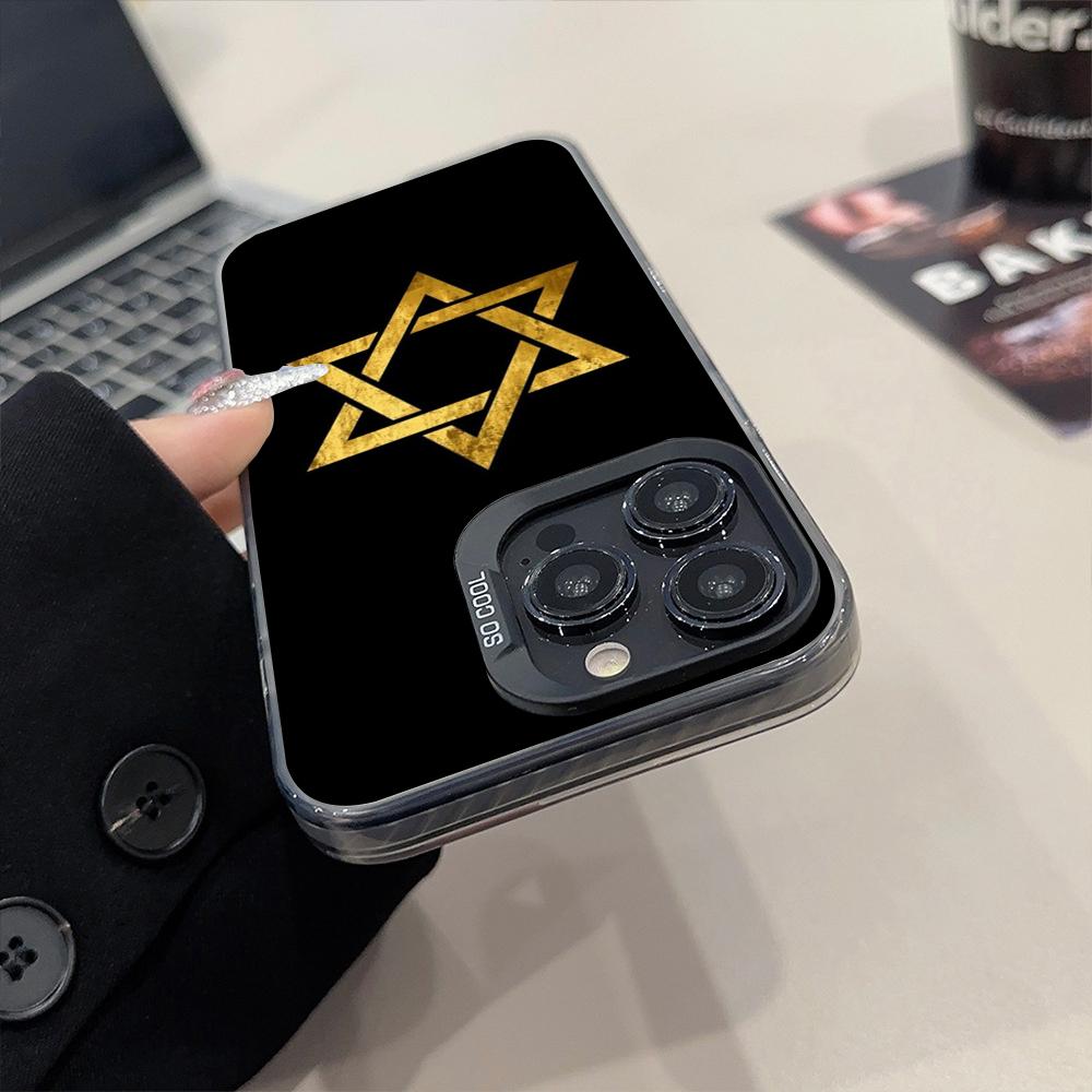 David Jewish Star Symbol Phone Case Matte Colored Silver For IPhone 15 14 16 13 12 11 Pro Max Plus XS X Shockproof Hard Cover