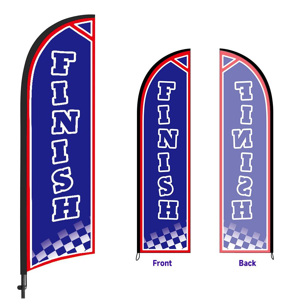 Custom Logo Waterproof Durable Polyester Outdoor Advertising Beach Flags Digital Printing Custom Shape Feather Backpack Flags (as the picture,60*240cm)