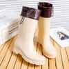 Damskie buty robocze kuchenne do połowy łydki na zimę do noszenia na zewnątrz ze ściągaczem w cholewce damskie buty przeciwdeszczowe
