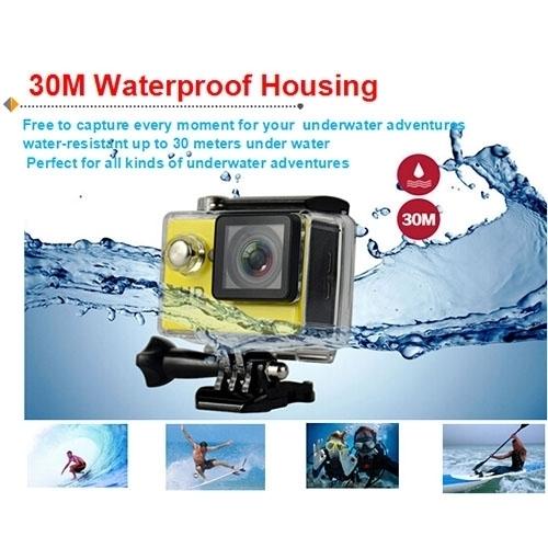 H9 4K Ultra HD1080P 12MP 2 Inch LCD Screen WiFi Sports Camera, 170 Degrees Wide Angle Lens, 30m Waterproof