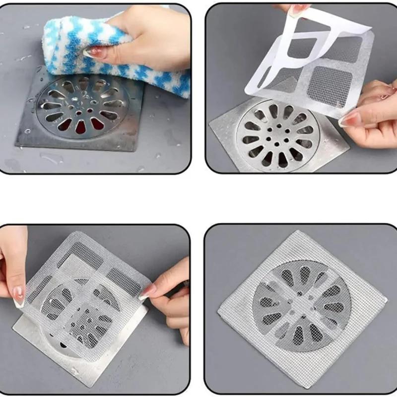 10-100 STUKS Wegwerp Doucheputje Haarvanger Mesh Douchehoezen Vloer Afvoerputje Zeef Filter Haren Stopper Voor Badkamer Keuken