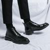 Autumn and Winter New Hairstylist Short Boots Pointed Boots British Martin Boots High-top Leather Shoes Inner Height-increasing Leather Boots