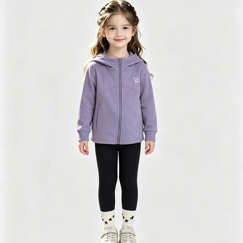 Ensemble sweat à capuche zippé et legging pour filles Yima