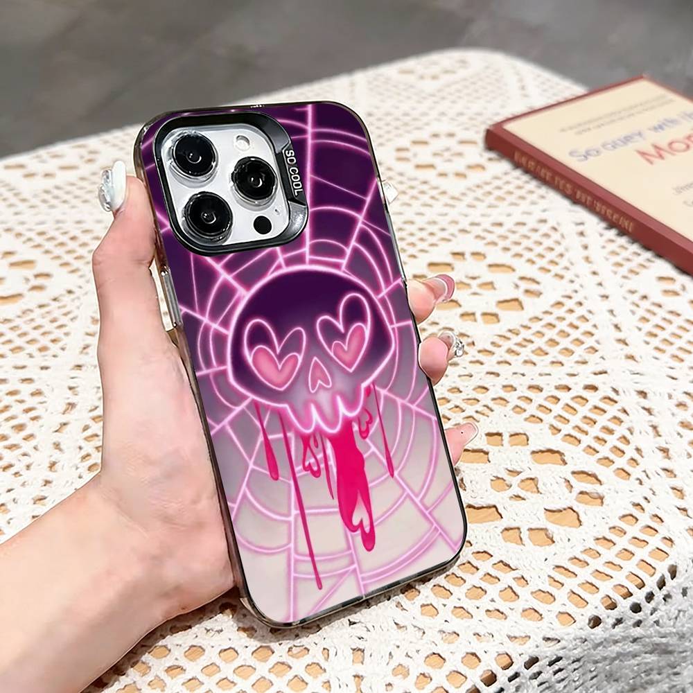 A-Angel Dust H-Hazbin H-Hotel Phone Case For iPhone 17,16,15,14,13,12,11 Plus,Pro Max,XS,Colored silver phone case iPhone15pro