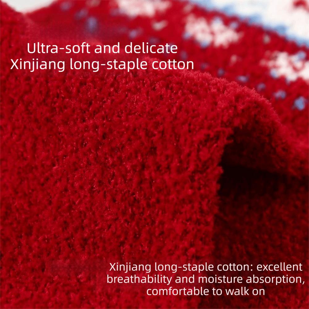 3 Pair Cotton Snow Boot Socks Knitted Middle Tube Socks Female Elastic Striped Socks New Year Gift