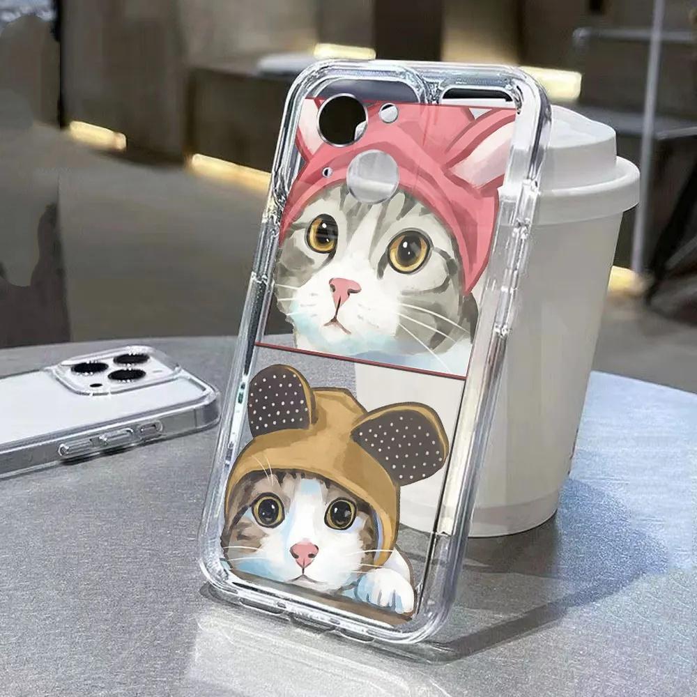 Süße Katze TPU Transparente Handyhülle Für IPhone 16 15 14 13 12 11 Pro Max 14pro 16pro 7 8 plus X XR XS Stoßfeste Weiche Hülle