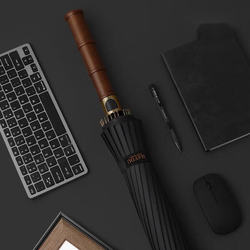 MAYDU 24K Автоматический всепогодный зонт из массива дерева