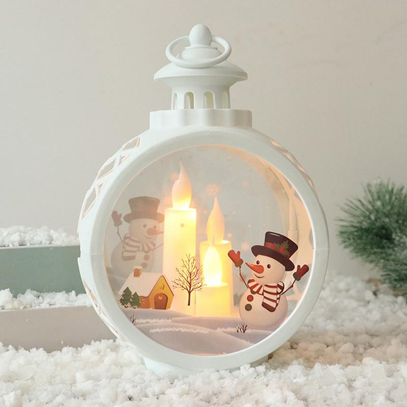 LED Christmas Candles Vintage Candle Lanterns with Led Light Decorative Tabletop Ornament for Indoor Outdoor Decor Party Gift