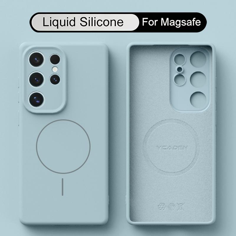 Чохол S25 Ultra Магнітний Для Magsafe Рідкий Силікон М'яка Кришка Телефону Для Samsung Galaxy S26 Ultra S25 S24 S23 S22 Plus Capa