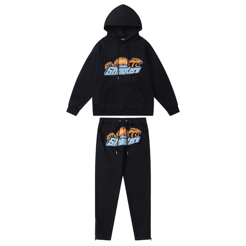 Streetwear Hooded Sweatshirt Set Loose Fit Embroidery Winter Casual Top Youth