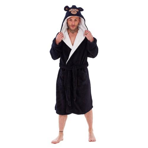 Keanu Mens Gorilla Head Fleece Dressing Gown